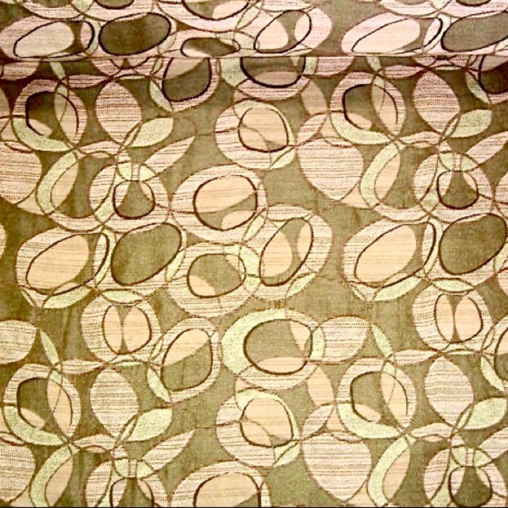 Vintage Style Circles Color Sage Pink Fabric